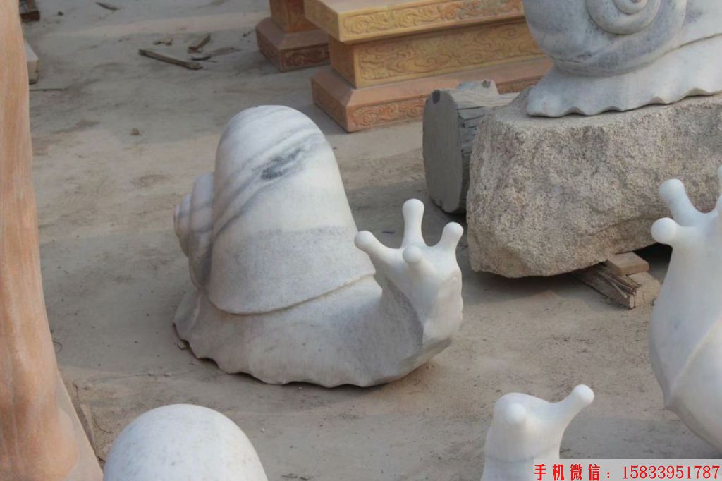 石雕蜗牛雕塑，仿真蜗牛雕塑，蜗牛立体石雕5